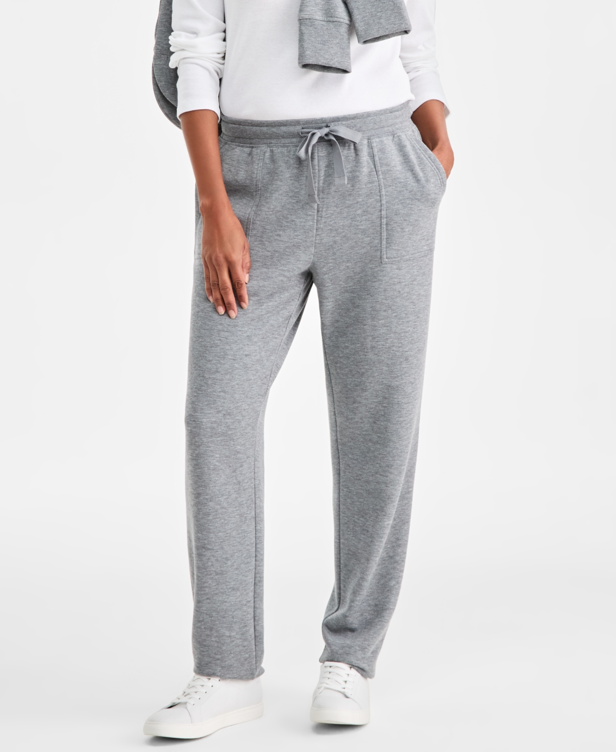 Style & Co Women's Cozy Fleece Pants, Created For Macy's In Gray