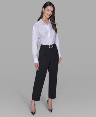 Women's Embellished Belt Pants