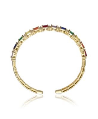 Rainbow Radiance 14K Gold Plated Bangle Bracelet