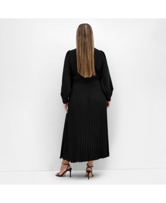 Plus Size Marily Pleat Midi Dress