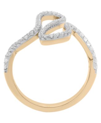 Diamond Wave Ring (1/2 ct. t.w.) in 10K Yellow Gold