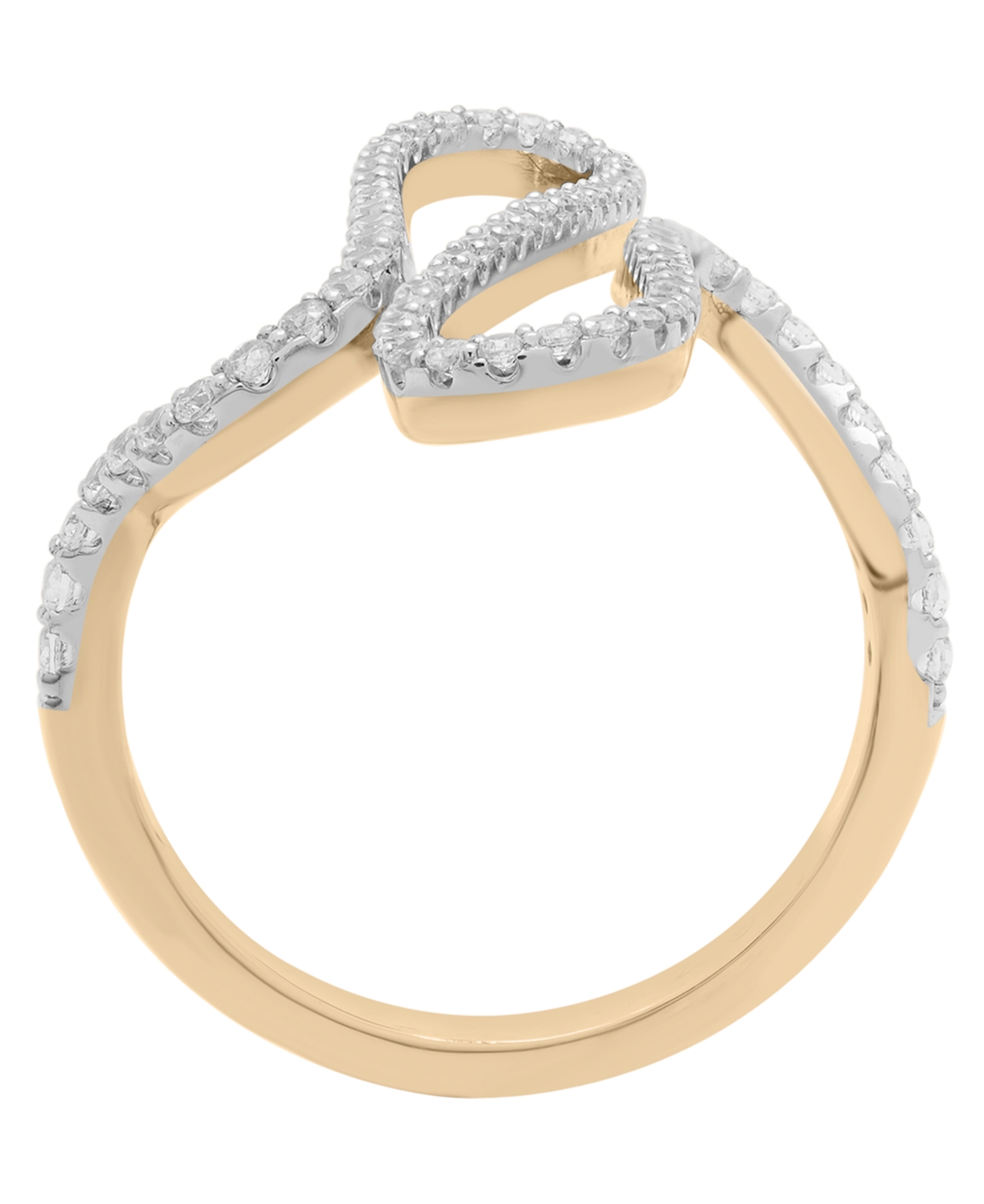 Wrapped Wave Diamond Ring (1/2 Ct. T.w.) In 10k Yellow Gold In Gold