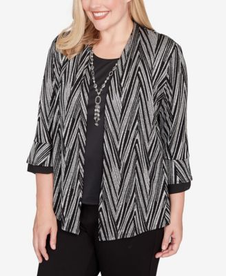 Barcelona Metallic Chevron Two In One Top with Necklace