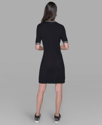 Women's Crewneck Embellished Shift Dress