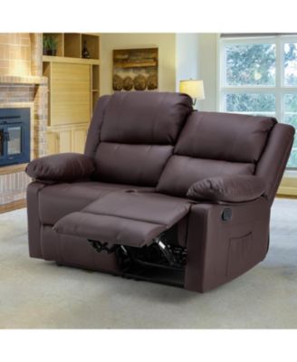 Loveseat Recliner with Heat&Massage Function, RV Couch Wall-Hugger Reclining Sofa
