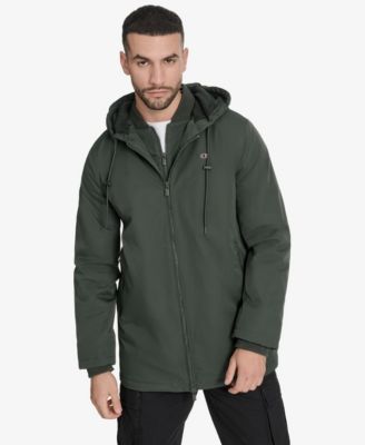 Men's 3/4 Lenth Hooded Jacket with Bib