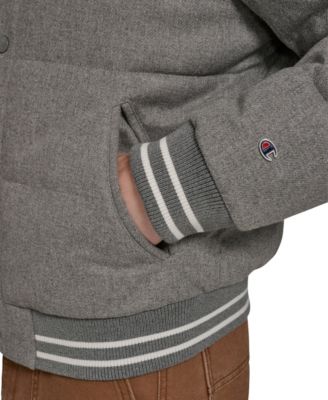 Men's Wool Blend Quilted Puffer Jacket