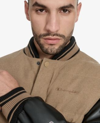 Men's Wool Blend Quilted Puffer Jacket