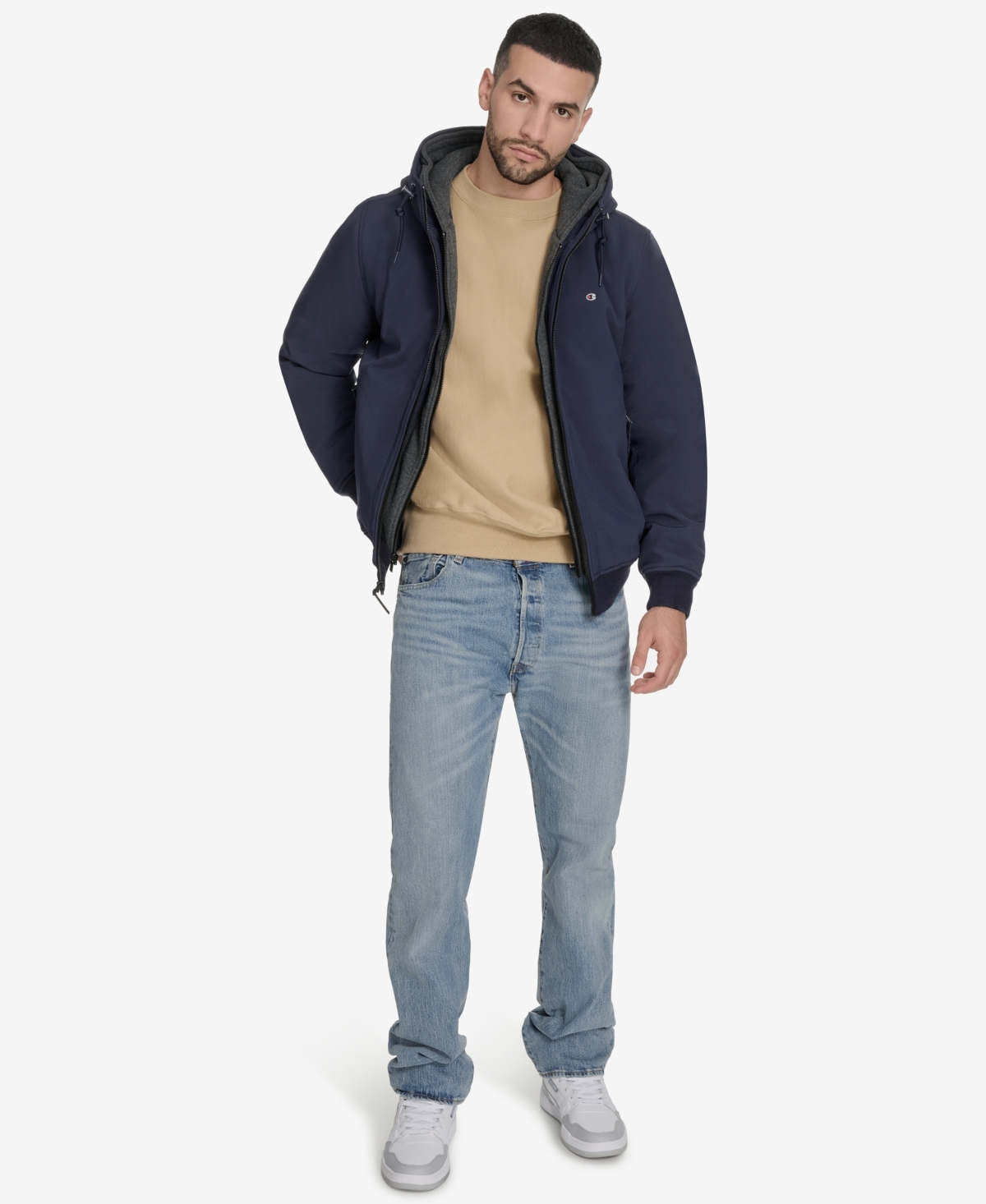 Champion Men's Sport Shell Hooded Zipper Jacket In Blue