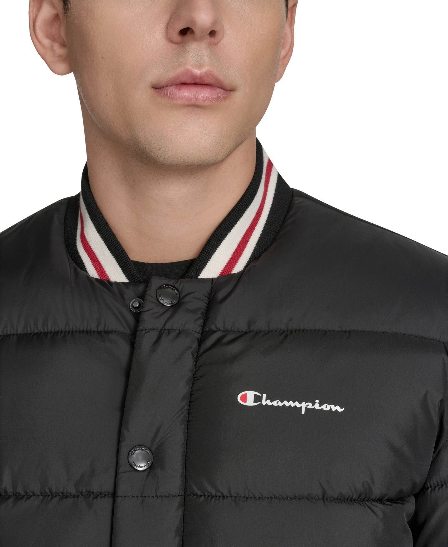 Мужская куртка Champion Quilted Varsity Puffer, цвет: Чёрный — фото 7