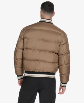 Men's Quilted Varsity Puffer Jacket