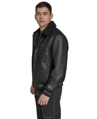 Men's Faux Shearling Varsity Jacket
