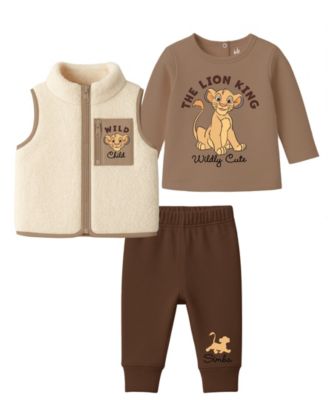 Baby Boys' Lion King Vest, Top and Joggers, 3-Piece Set