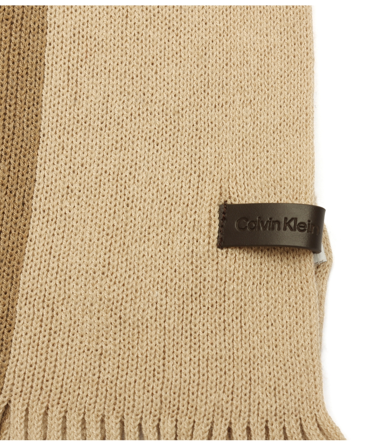 Calvin Klein Men's Gradient Stripe Raschel Scarf In Brown