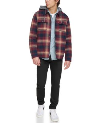 Men's Faux Sherpa Lined Flannel Shirt Jacket