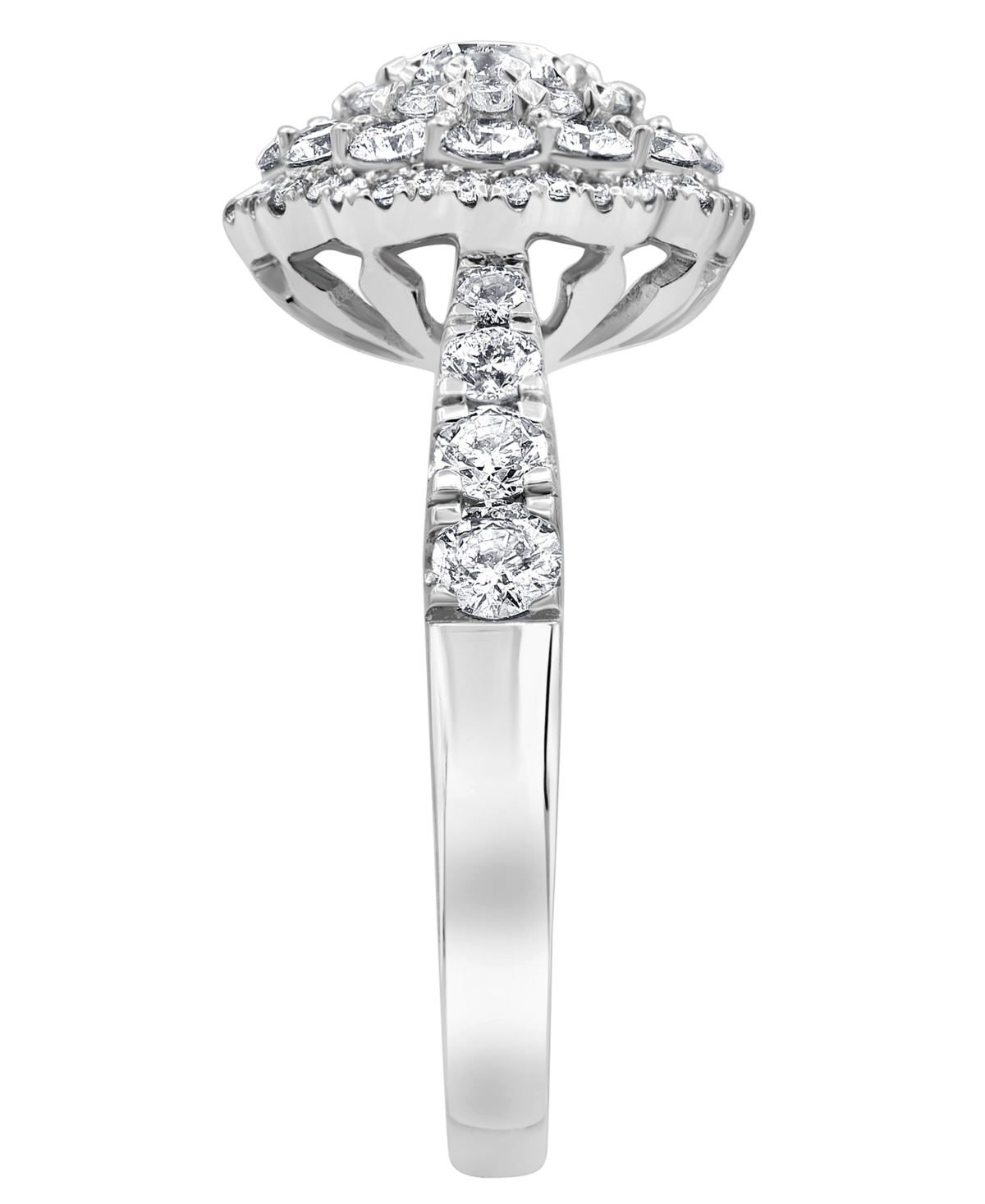 Macy's Certified Diamond Ring (1-1/2 Ct. T.w.) In 14k White Gold In Silver