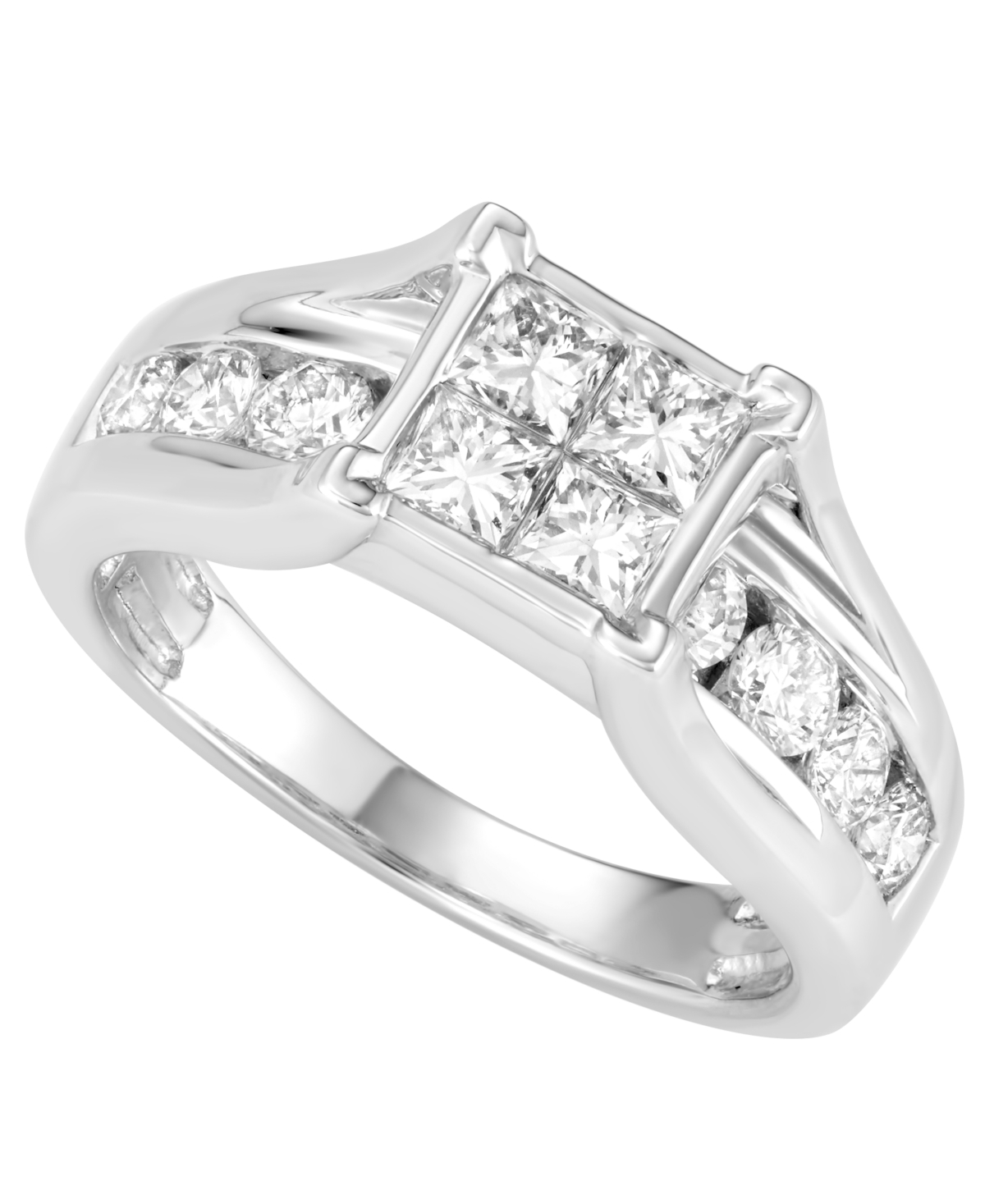 Macy's Certified Diamond Bridal Set Ring (2 Ct. T.w.) In 14k White Gold In Silver