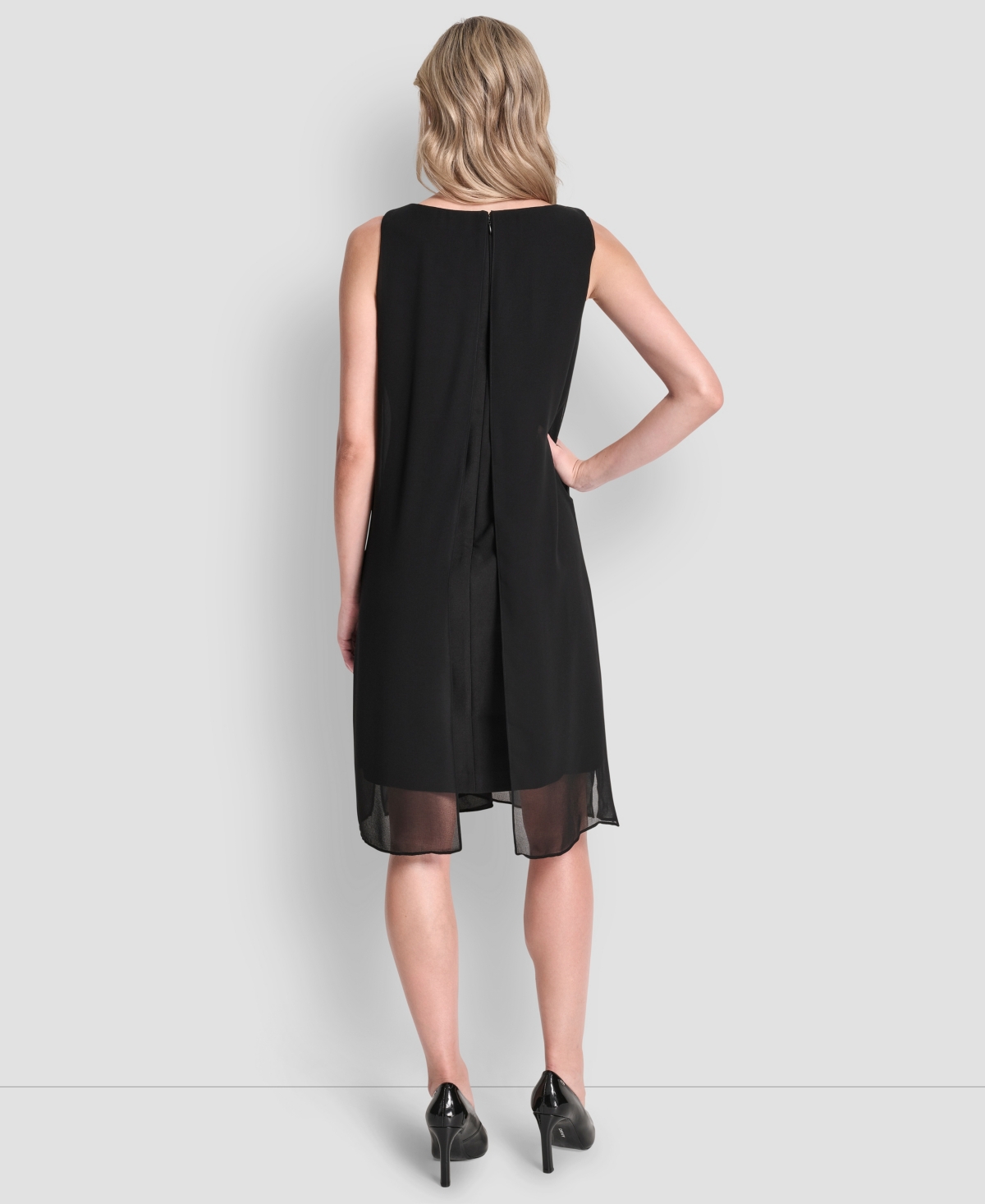 Dkny Women's Sleeveless Hotfix Overlay Dress In Black