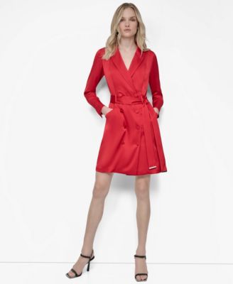 DKNY - Women's Long Sleeve Double Breasted Shirtdress