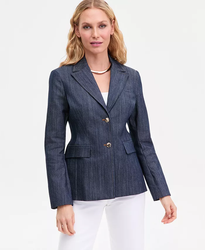 Women's Hourglass Cotton Denim Blazer