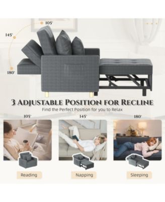 36" Sleeper Chair, Convertible Chair Bed for Adults, 3-in-1 Pull Out Sofa Chair