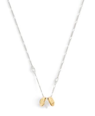 Two-Tone Signature Signet Rondelle Pendant Necklace