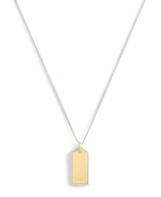 Two-Tone Signature Hangtag Pendant Necklace
