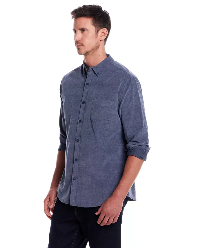 Men's Solid Corduroy Button Front Shirt - thumbnail 6
