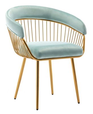 Mid Century Dining Chair, Velvet Upholstered Side Chair with Metal Legs for Makeup/Living Room (Set of 4)