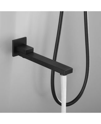 Ceiling Mount Shower Faucet Set, Hand Shower, 16 inch Shower Head and Tub Spout Rain Mixer Shower Combo Set