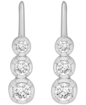 Macy's - Diamond Drop Earrings (1/4 ct. t.w.) in Sterling Silver