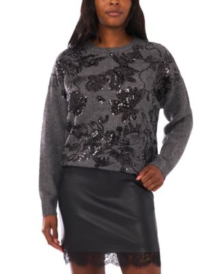 Vince Camuto - Women's Sequin Long Sleeve Sweater