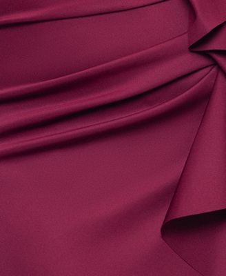 Plus Size Off-The-Shoulder Scuba Crepe Gown