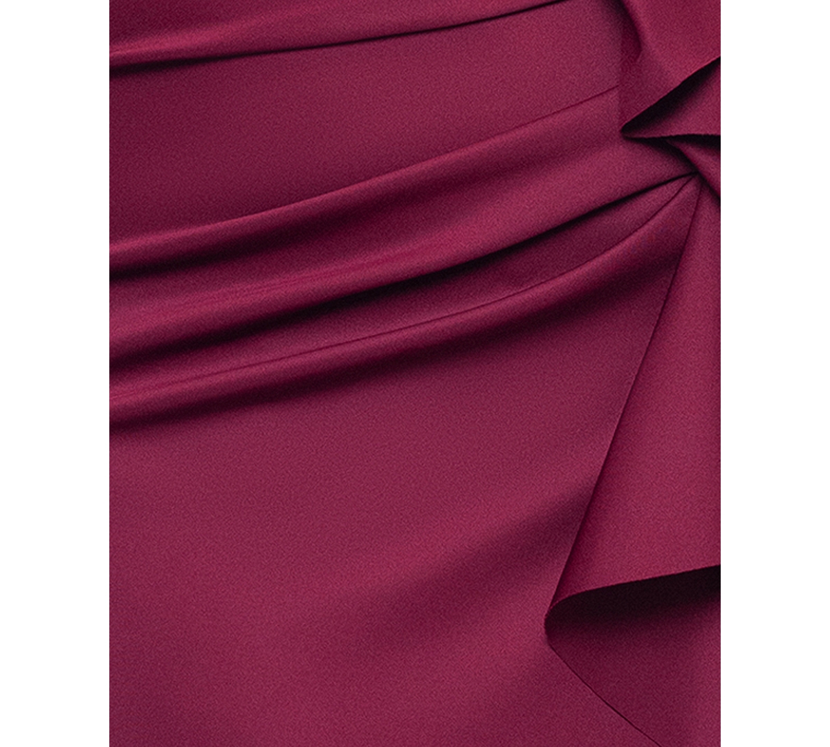 Xscape Plus Size Off-the-shoulder Scuba Crepe Gown In Burgundy