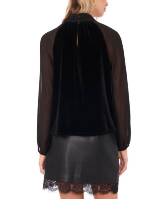 Women's Mock Neck Long Sleeve Blouse