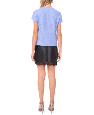 Women's Lurex Short Sleeve Sweater