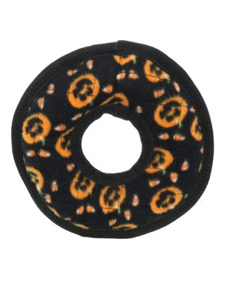 Holiday Medium Ring Pumpkin 2 Pack, Durable Plush Squeaky Dog Toy