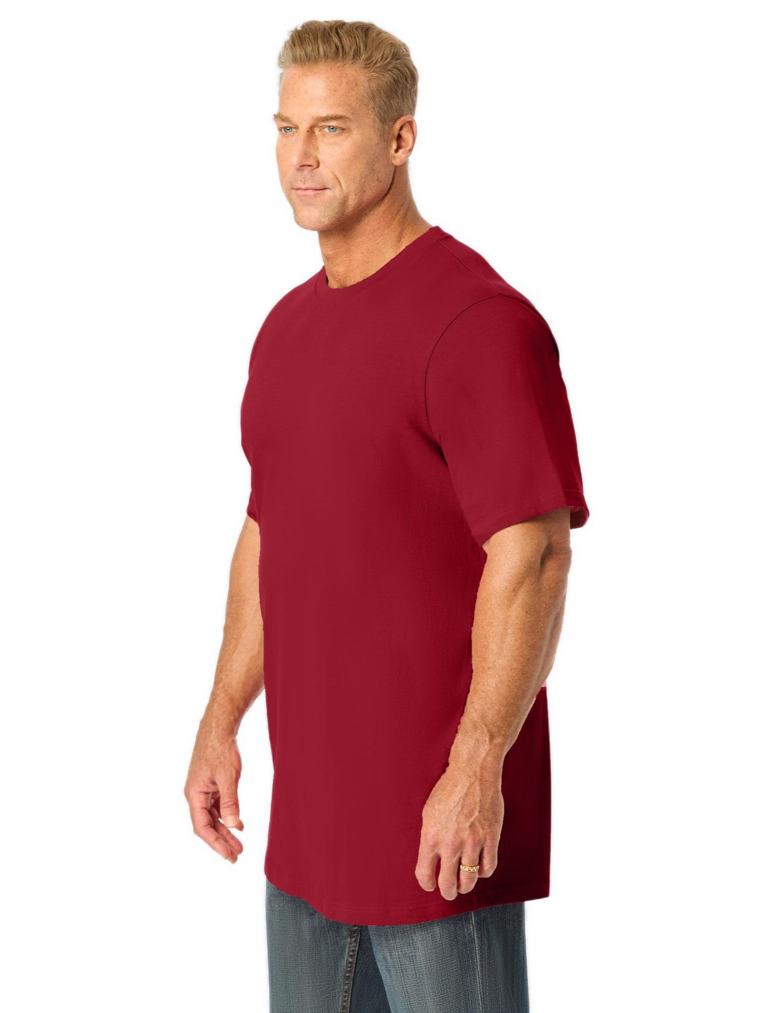 Men's by KingSize Heavyweight Longer-Length Crewneck T-Shirt