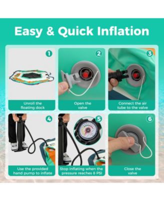 8.7 Ft Inflatable Floating Dock with Detachable Ladder and Mesh Swim Lounge