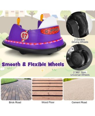12V Kids Bumper Car with Flashing Lights and Remote Control for Toddlers