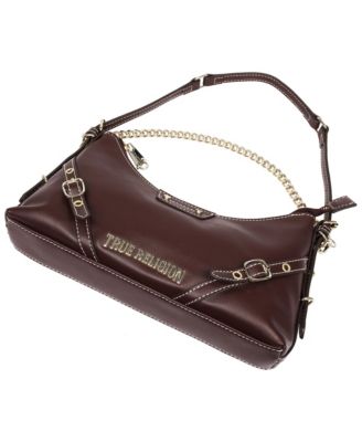 Smooth PU Belted Shoulder Bag