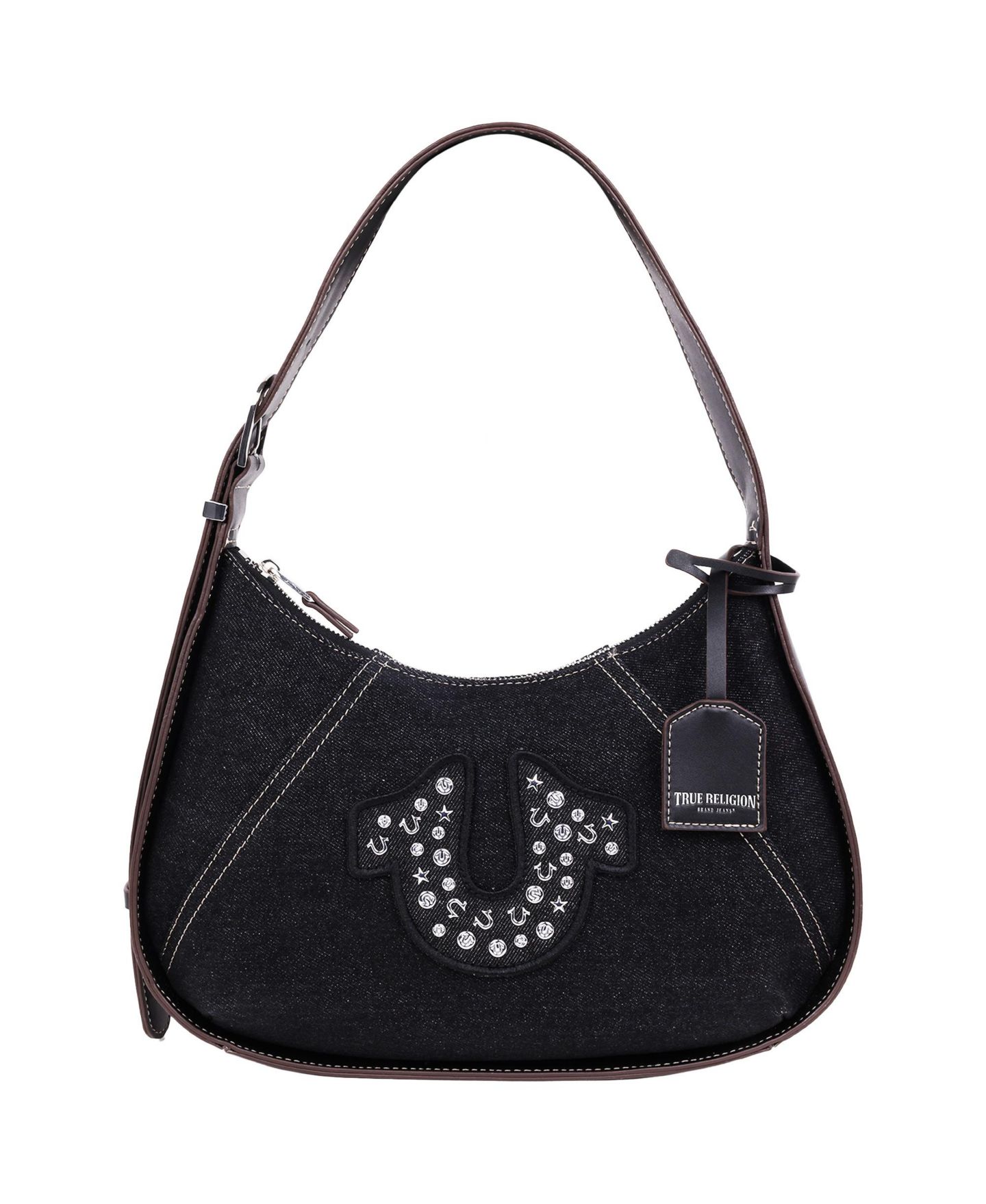 Женская сумка True Religion True Religon Strudded logo Denim Hobo, цвет: Чёрный — фото 1
