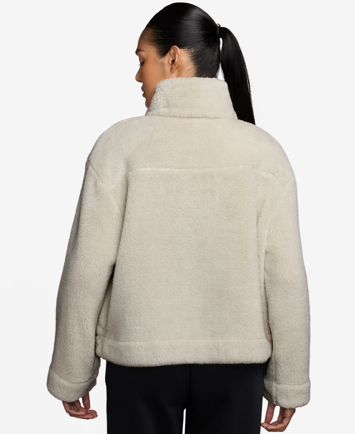 Nike Essential Faux Shearling Zip-up Jacket In Neutral