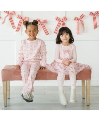 Toddler Girls Candy Cane Confetti Christmas Long Sleeve Tutu Dress