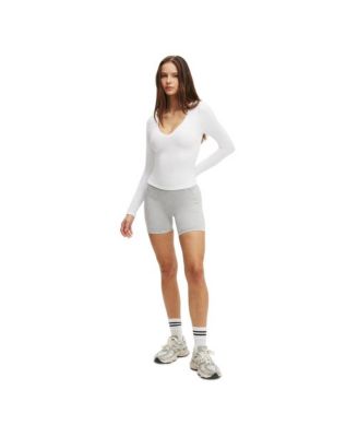 Women's Active Ultra Soft Plunge Front Long Sleeve