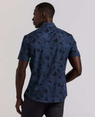 Men's Slim Fit Floral Print Short Sleeve Shirt
