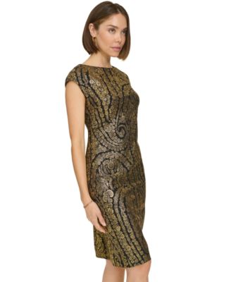 Petite Foil Print Sheath Dress