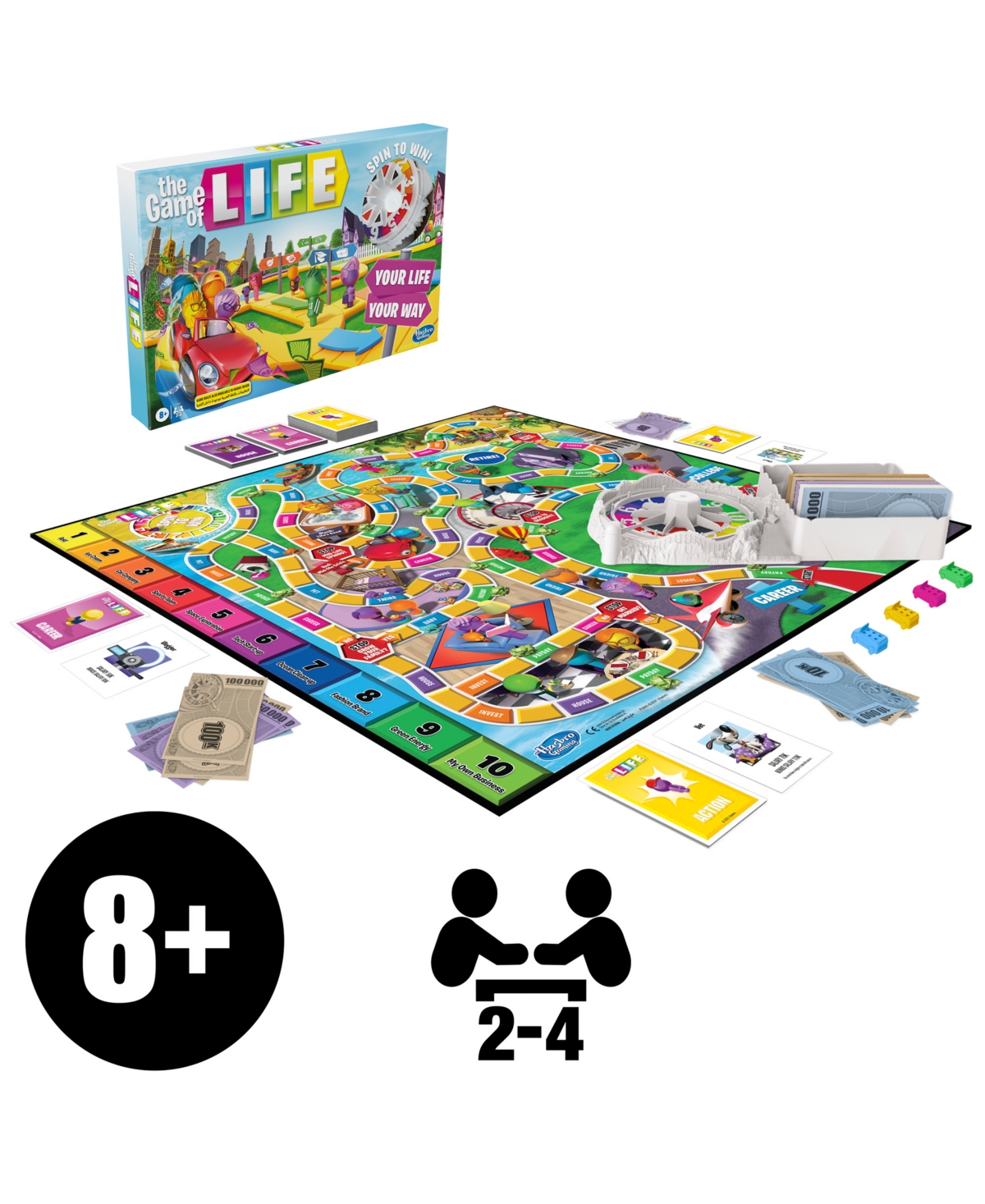 Hasbro Gaming The Game Of Life Family Board Game In Transparent