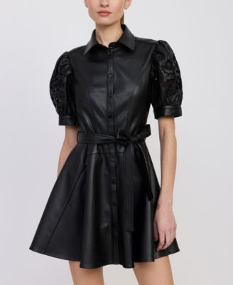 En Saison - Women's Nelly Collared Mini Shirt Dress