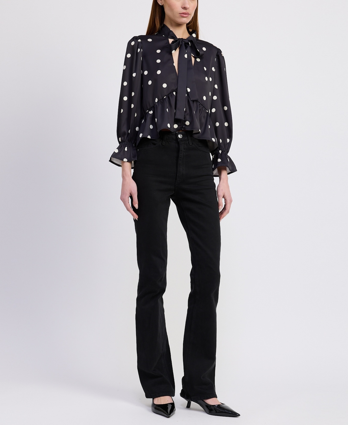 En Saison Women's Floretta Polka Dots Long sleeves Top